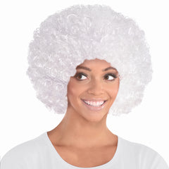 White Curly Team Spirit Wig