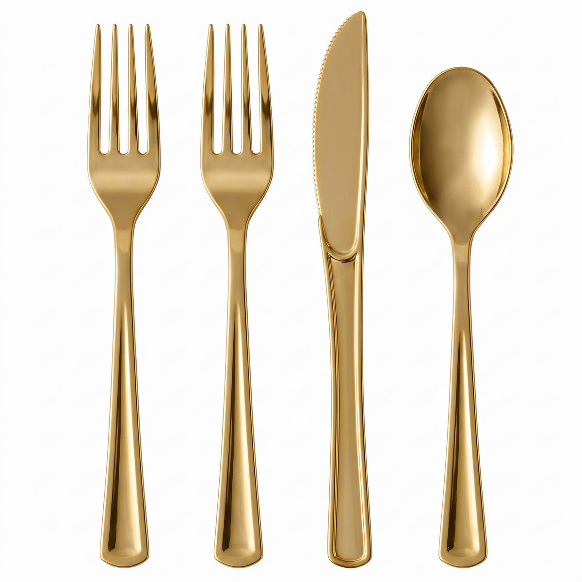 Heavyweight Assorted Metallic Gold Cutlery Set - 7.5 in.