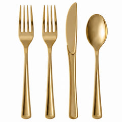 Heavyweight Assorted Metallic Gold Cutlery Set - 7.5 in.