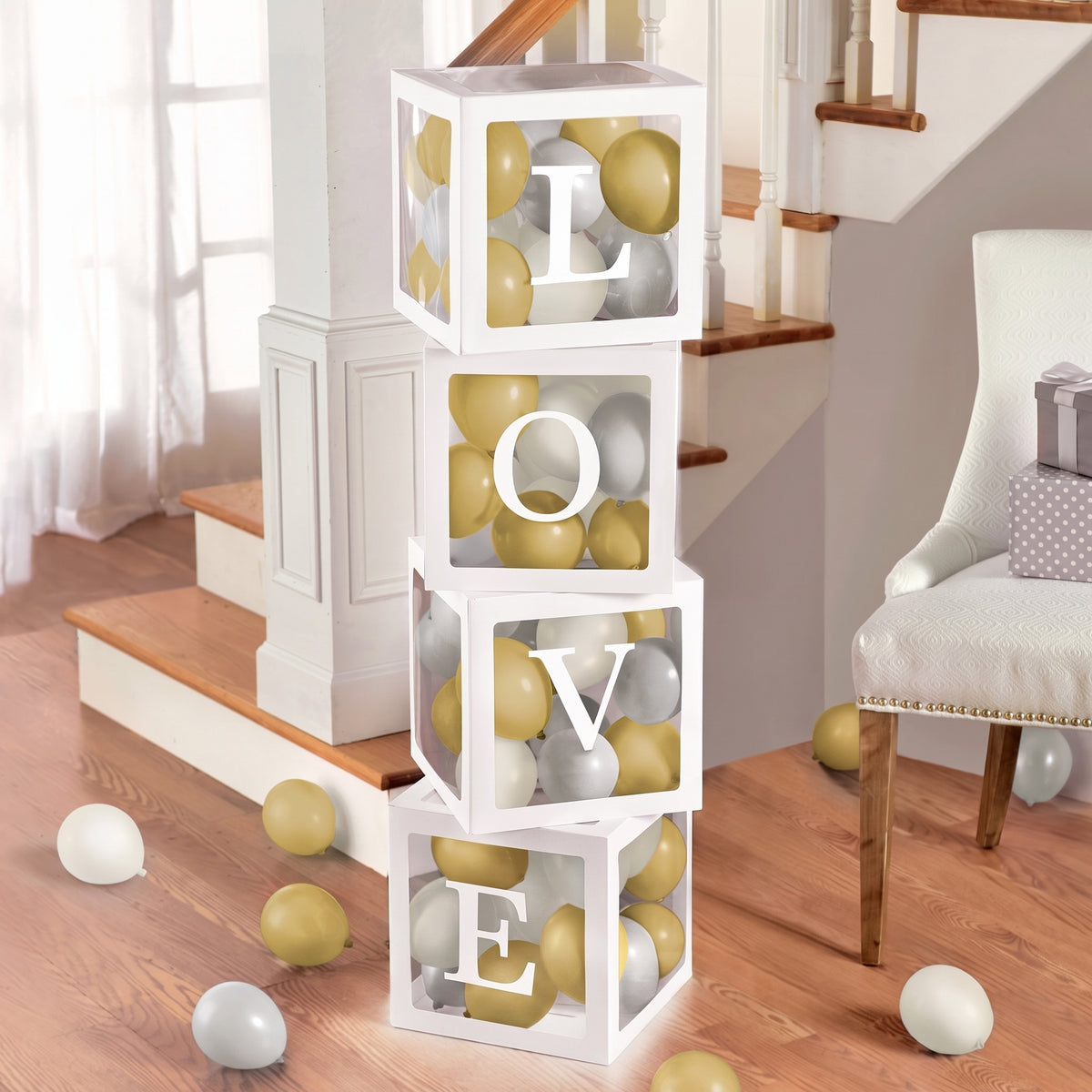 "Love" Wedding Balloon Box Kit with Latex Balloons