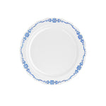 10 In. White/Navy Victorian Design Plates | 20 Count