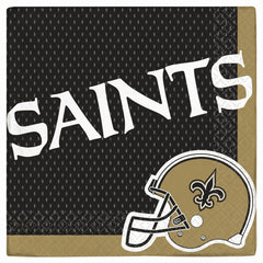 New Orleans Saints Lunch Napkins - NFL Party Supplies with Team Helmet Design, 6.5 In Paper Napkins for Tailgates, Game Day, Birthdays