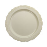 10 In. Ivory Victorian Design Plates | 20 Count