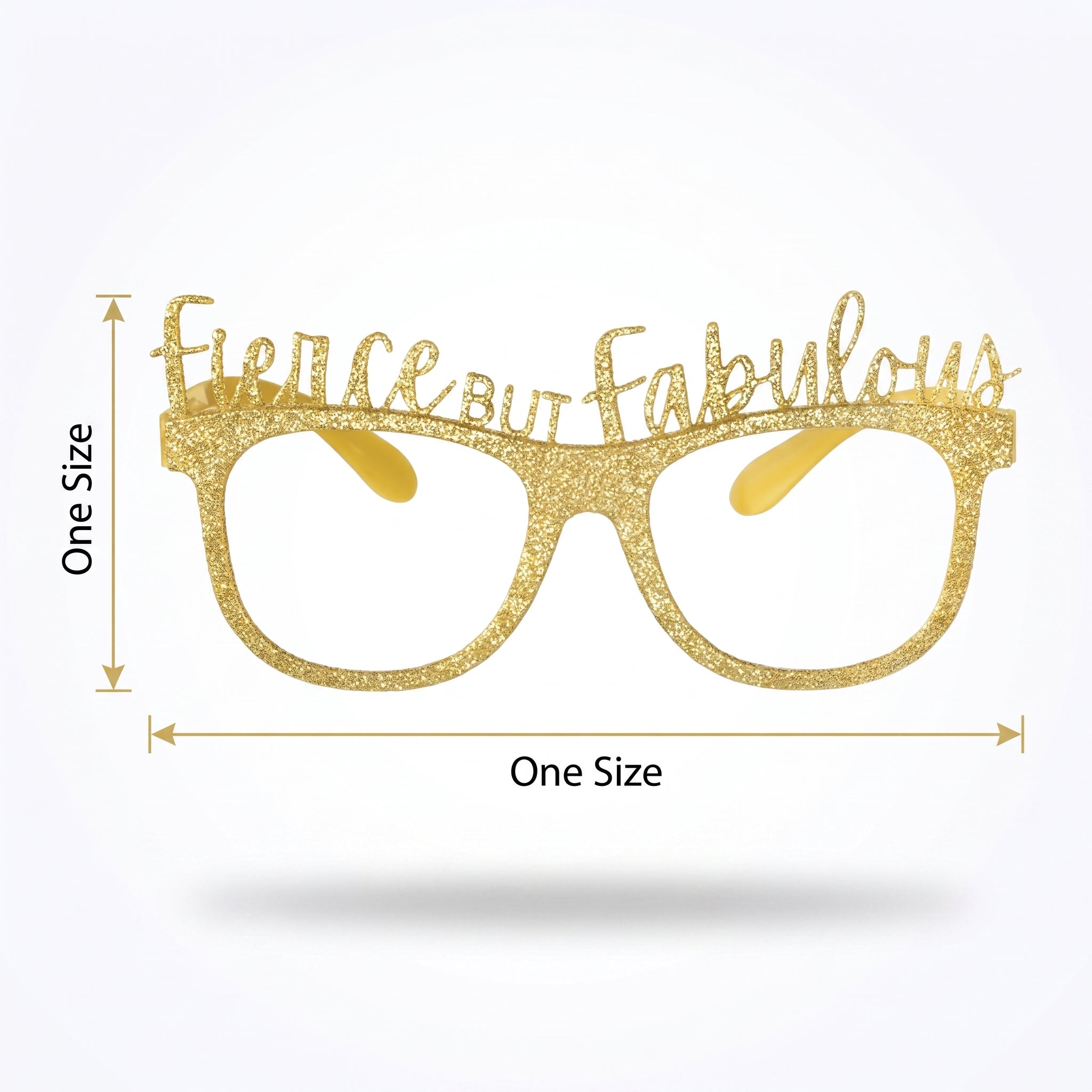 Golden "Fierce but Fabulous" Glitter Glasses for Birthdays