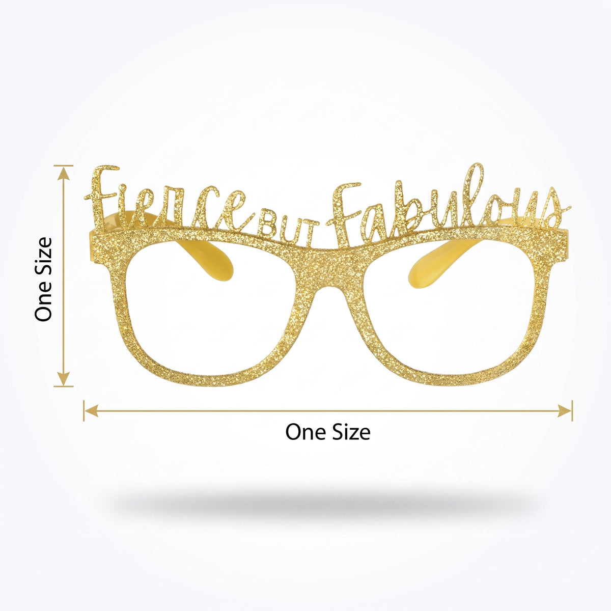 Golden "Fierce but Fabulous" Glitter Glasses for Birthdays