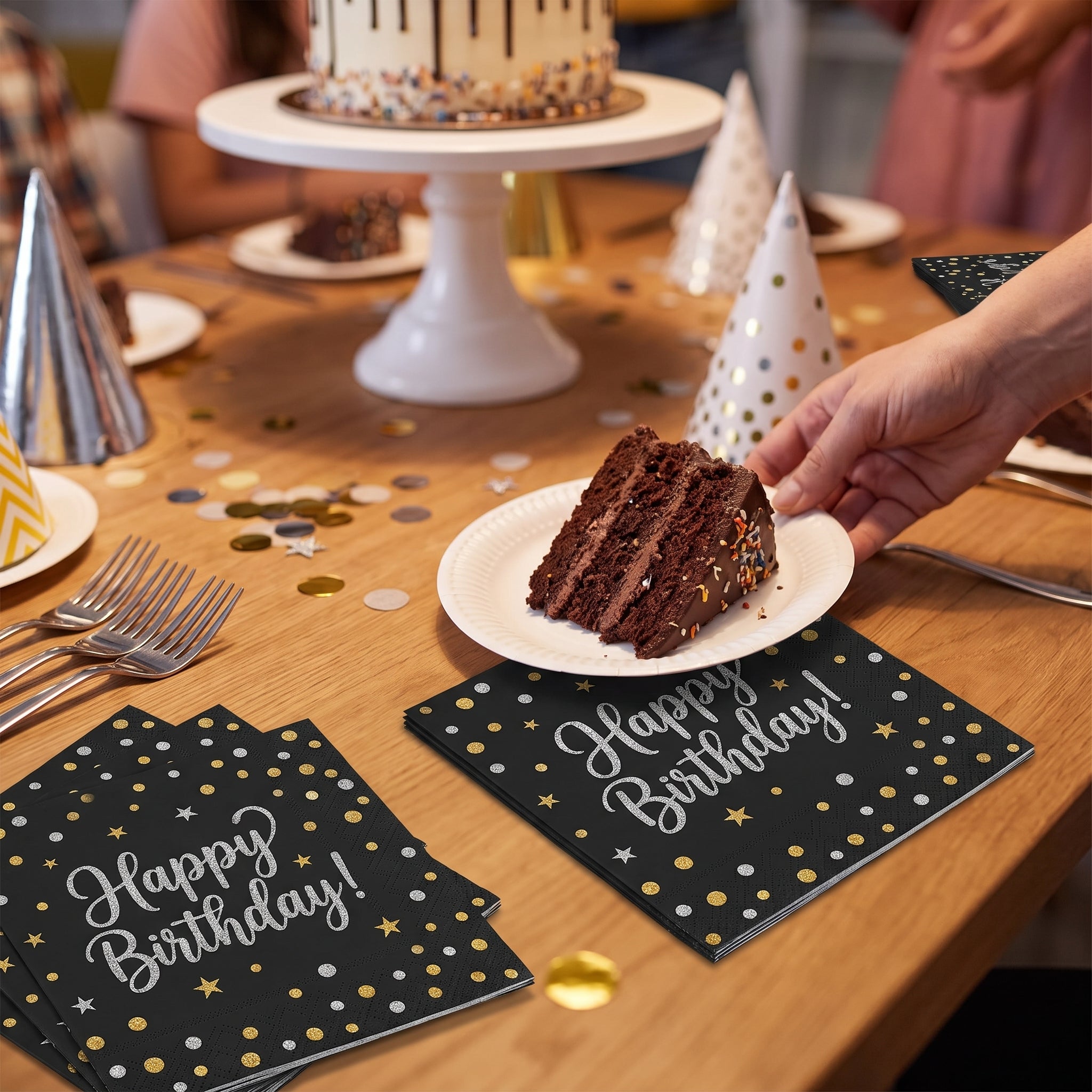 Sparkling Birthday Luncheon Napkins - 6.5 In. x 6.5 In.