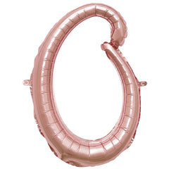 Rose Gold Script Number 0 Foil Balloon - 8 Inch, Air-Filled