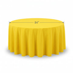 Yellow Sunshine Round Flannel Backed Table Cover - 84"