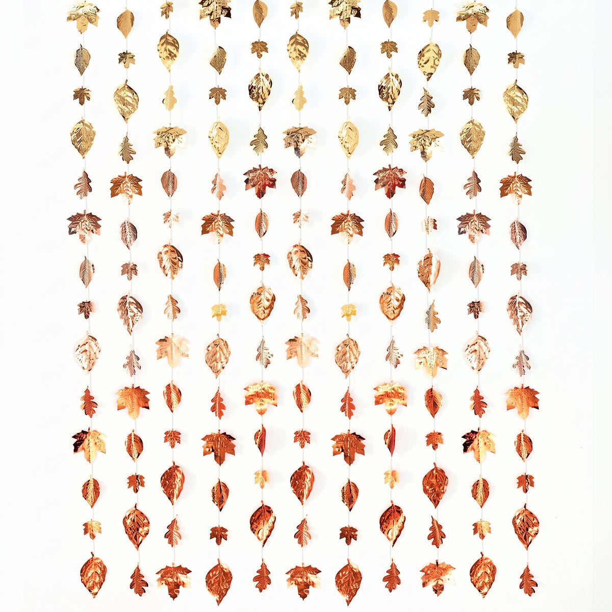 Elegant Metallic Leaves Backdrop for Thanksgiving Celebrations