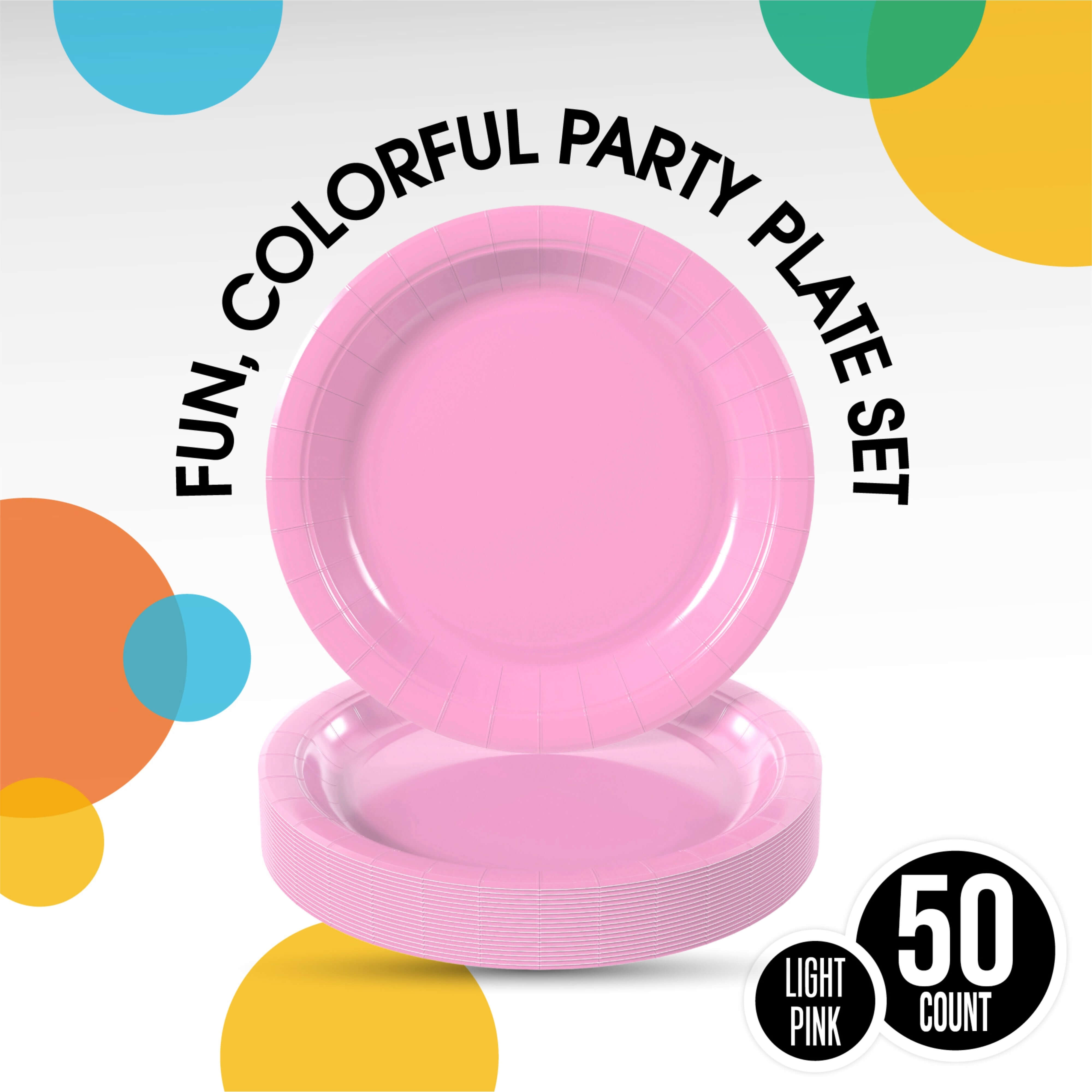 9 In. Pink Paper Plates - 50 Ct.