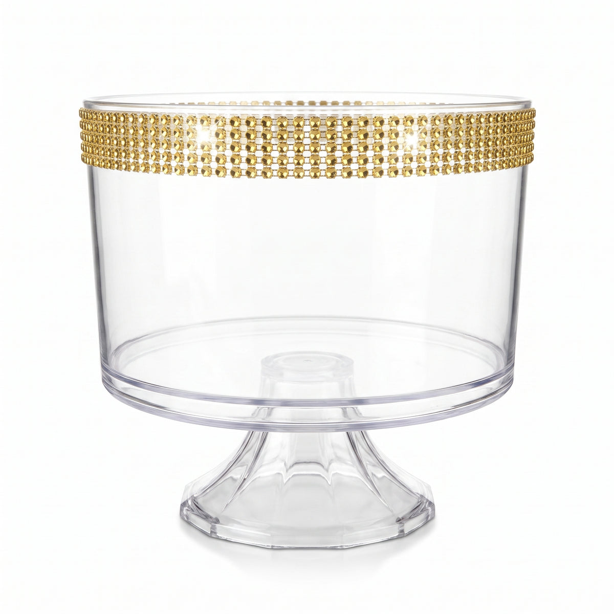 Gold Gem Trimmed Plastic Trifle Bowl