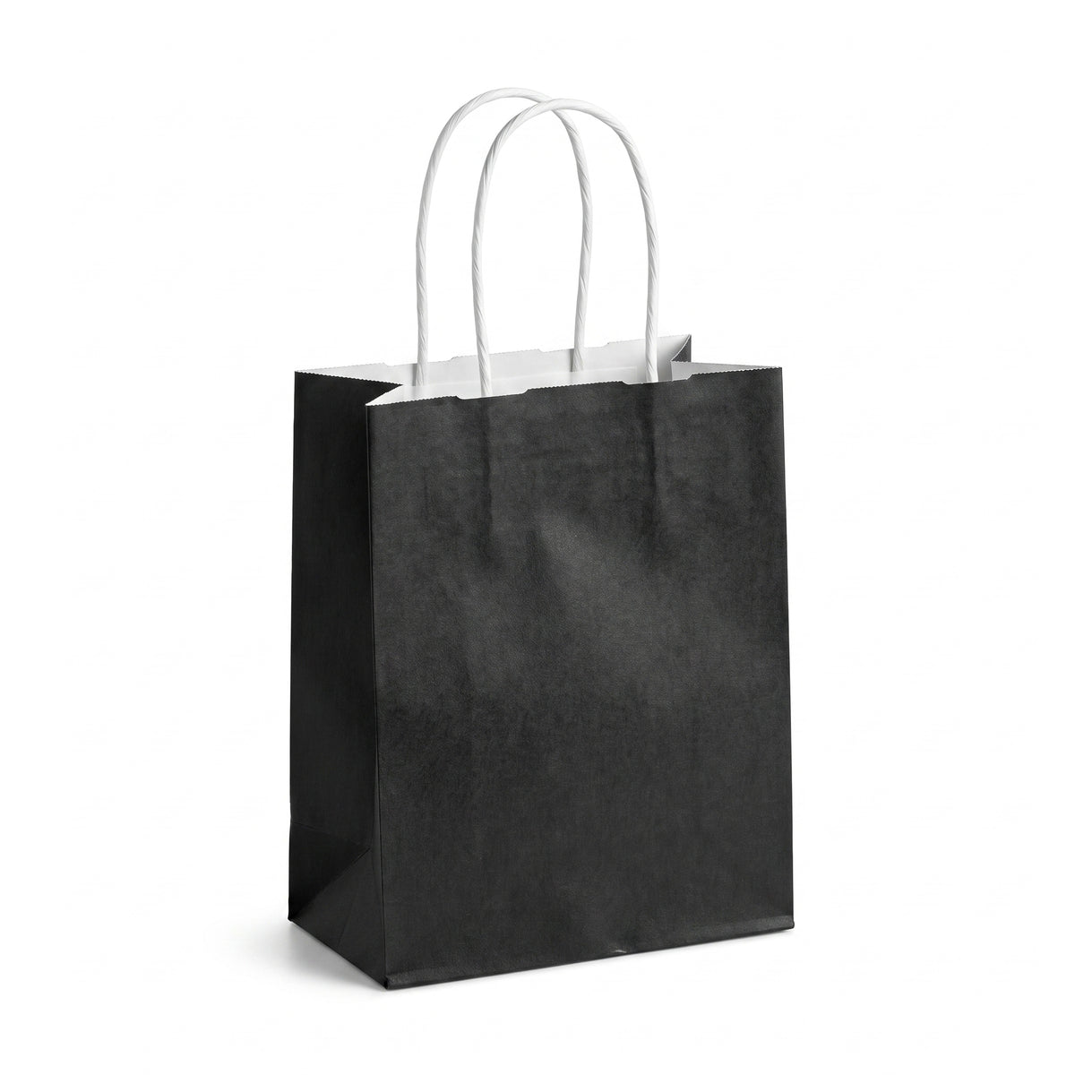 Black Kraft Paper Gift Bag with Handles - 5 Inches