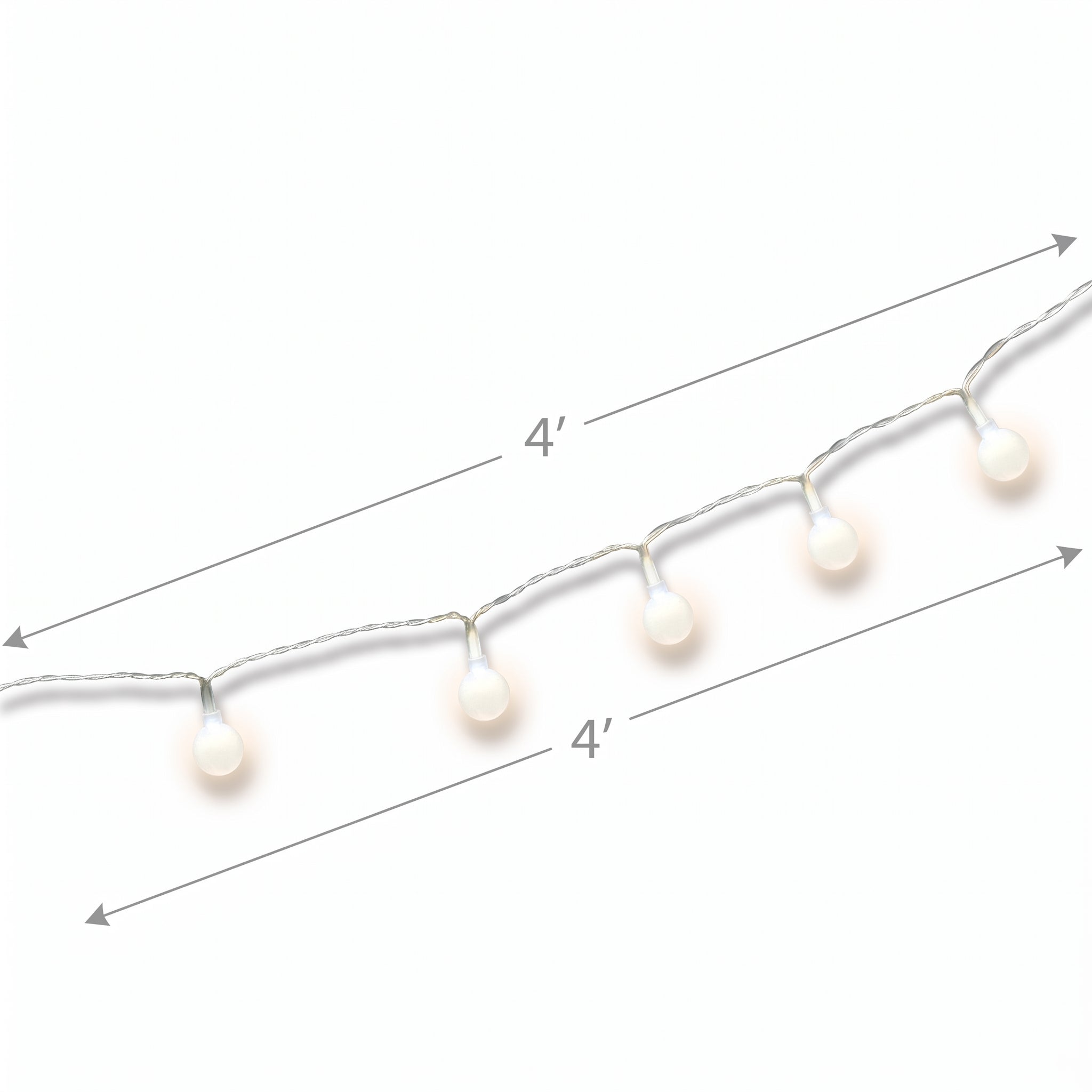 Mini Globe LED String Lights - Warm White, Battery Operated