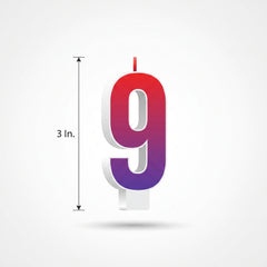 Rainbow Number 9 Birthday Candle - Festive Multi-Colored Design
