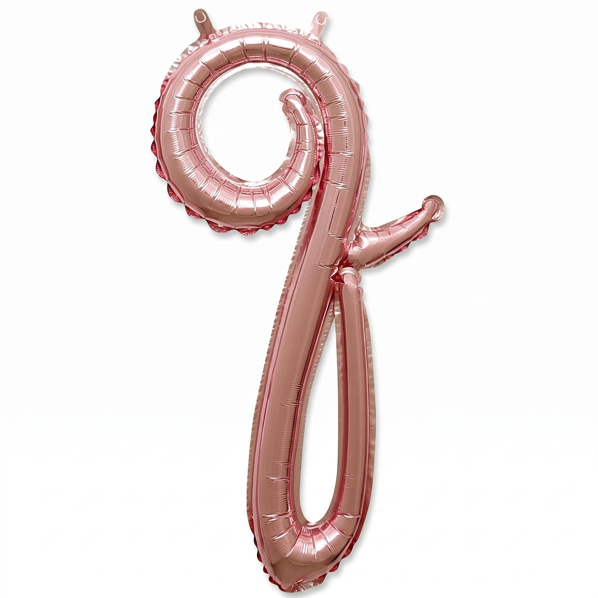 Rose Gold Cursive Letter 'Q' Balloon - 8-Inch Air-Filled Decor