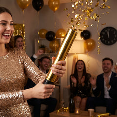 Gold Confetti Party Poppers - 3 Pack