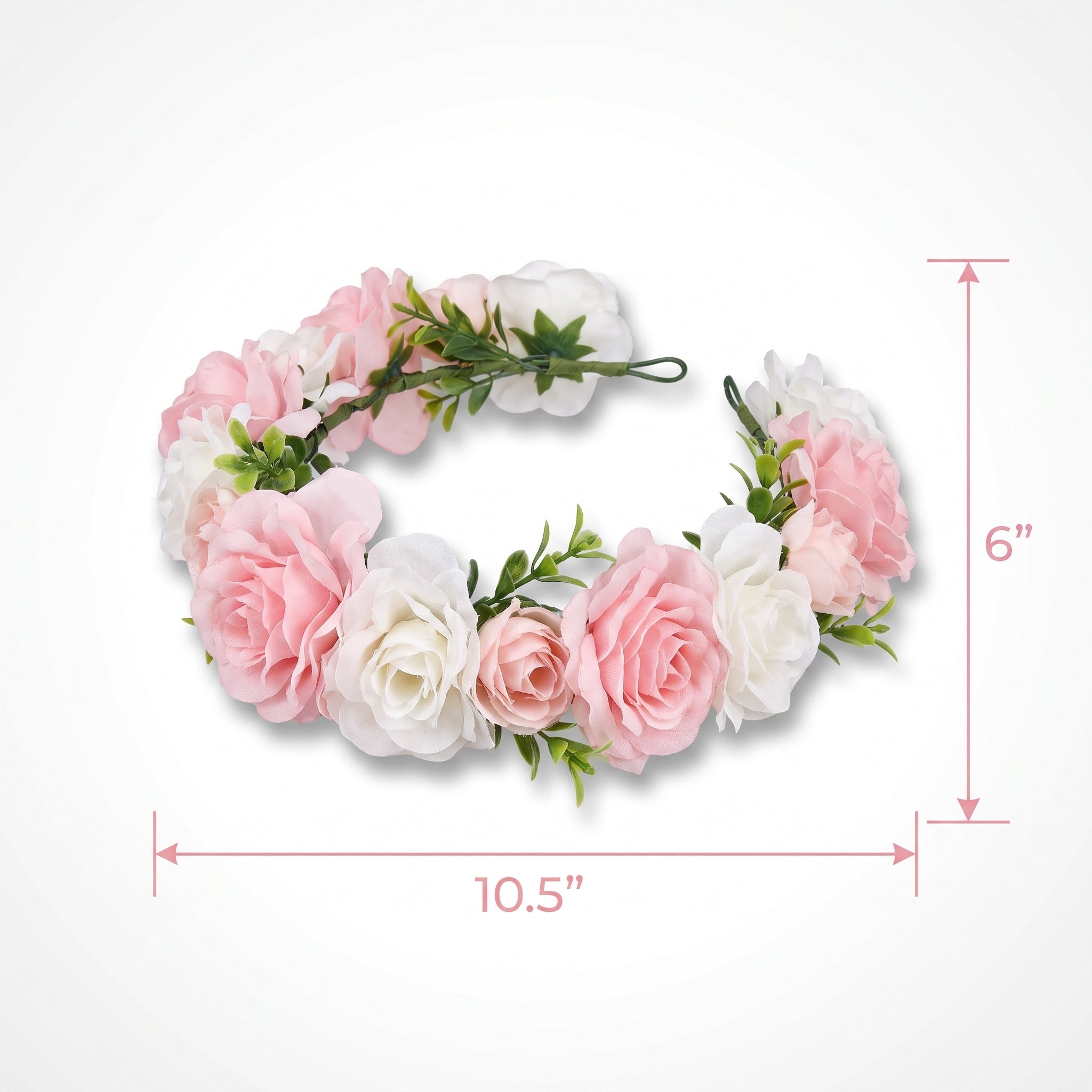 Pink and White Flower Girl Head Wreath for Weddings