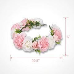 Pink and White Flower Girl Head Wreath for Weddings