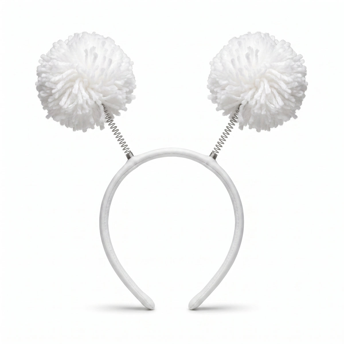 White Pom-Pom Head Bopper Headband