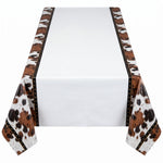 Western-Themed Reusable Plastic Table Cover, 54x102 Inch