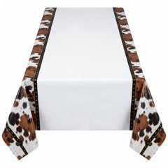 Western-Themed Reusable Plastic Table Cover, 54x102 Inch