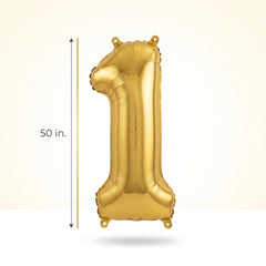 50-Inch Gold Number 1 Foil Balloon