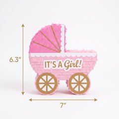 Mini Pink Baby Carriage Piñata Decoration