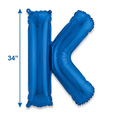 Royal Blue Foil Super Shape Letter K Balloon