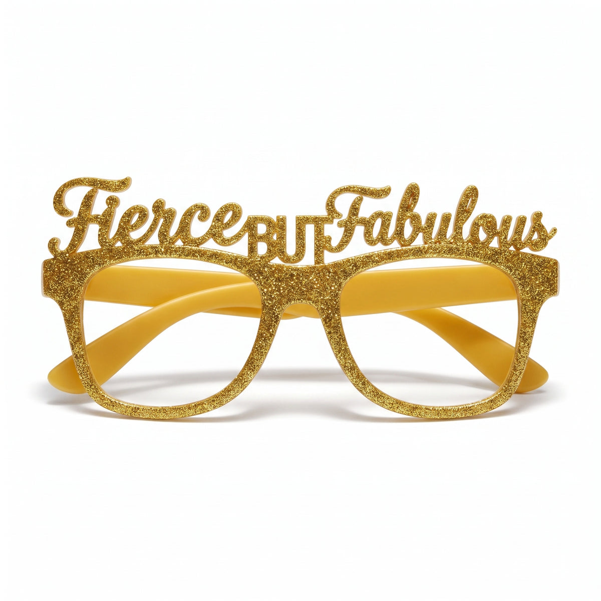 Golden "Fierce but Fabulous" Glitter Glasses for Birthdays