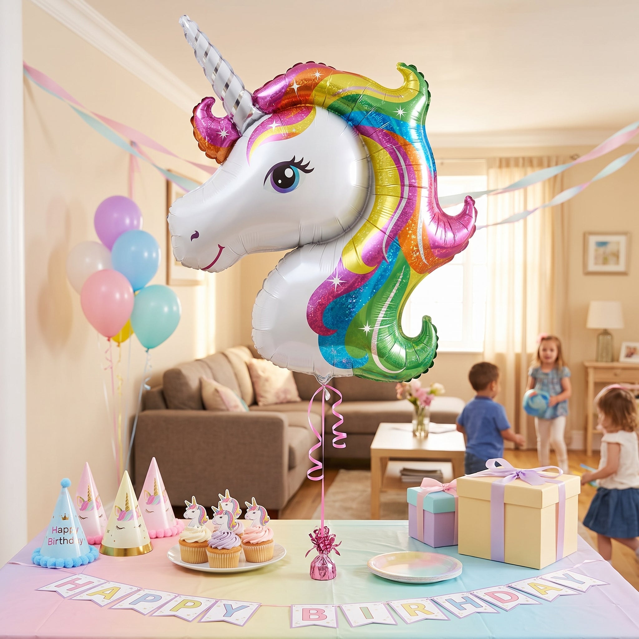 Rainbow Unicorn Foil Super Shape Balloon