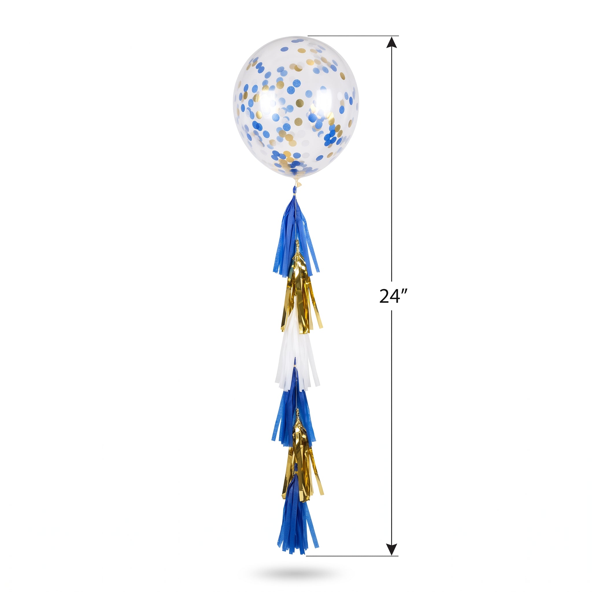 Blue and Gold Tassel Fringe Balloon Tail Accessory, 6 ft