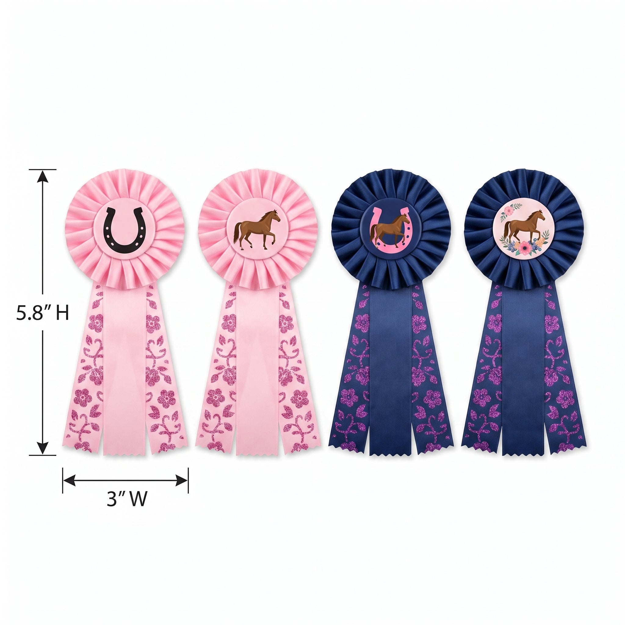 Saddle Up Award Ribbons - Pink & Blue 4-Pack