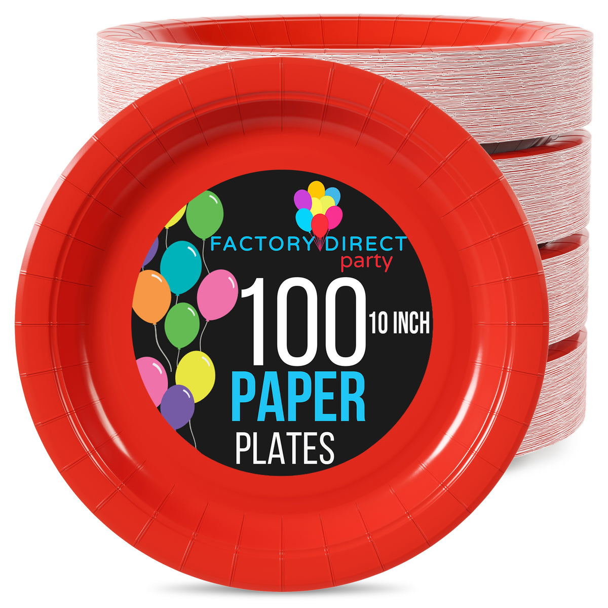 10 In. Red Paper Plates | 100 Count