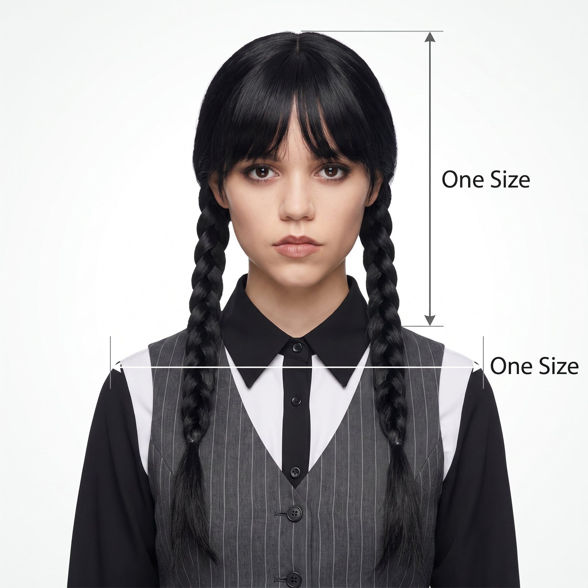 Adult Wednesday Addams Costume Wig - Standard Size