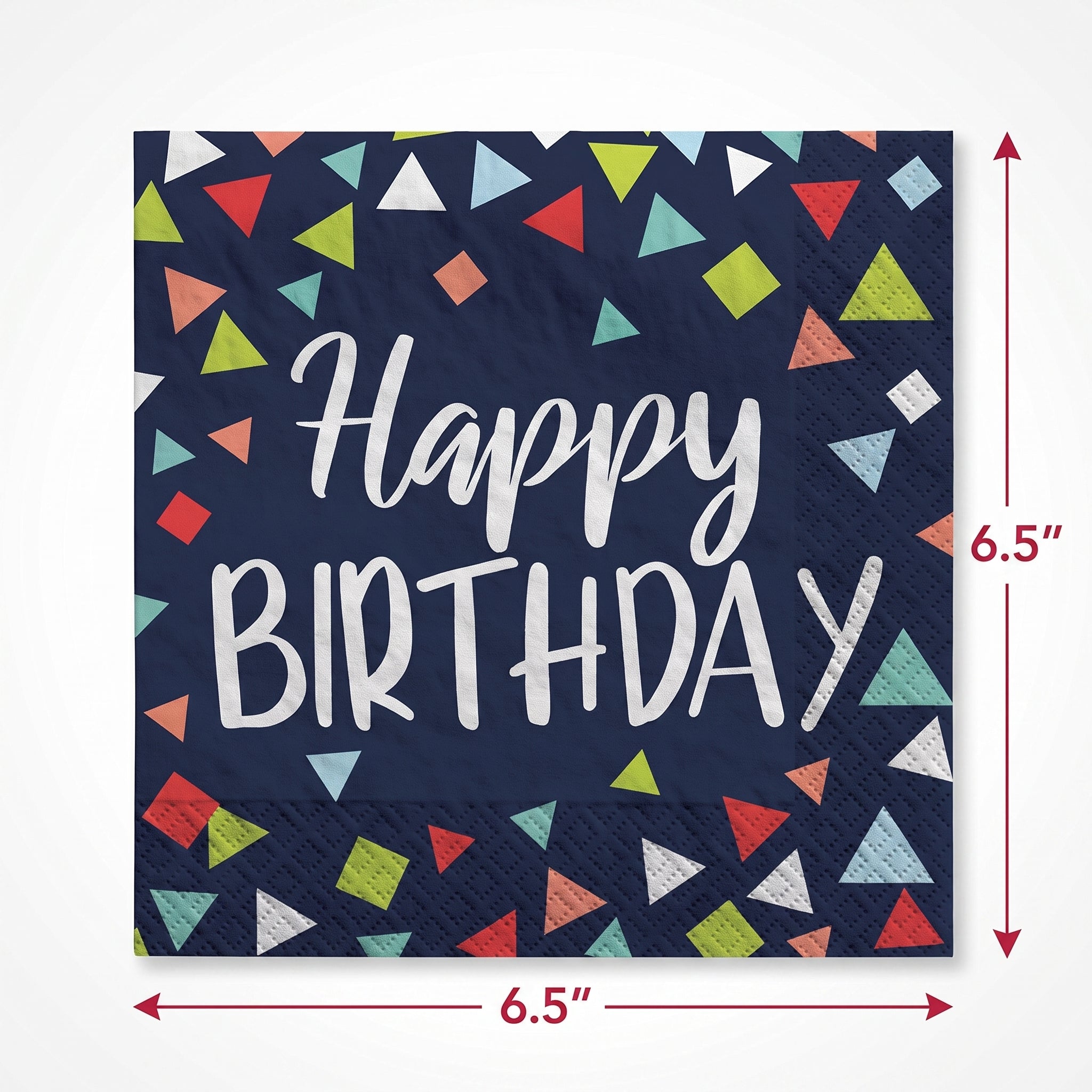 Colorful Geometric Birthday Luncheon Napkins - 6.5 In. x 6.5 In.