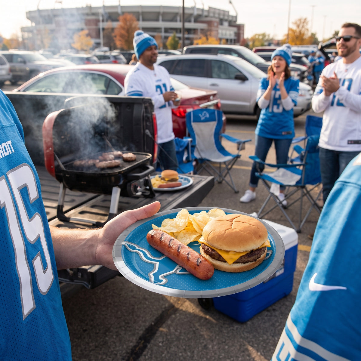 Detroit Lions 9" Round Paper Plates - NFL Party Essentials