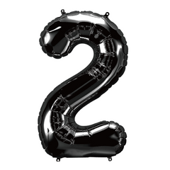 34" Black Number 2 Balloon