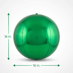 Festive Green Metallic Orbz Balloon - 16 Inch