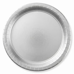 Silver 6.75" Round Paper Plates - Set of 20