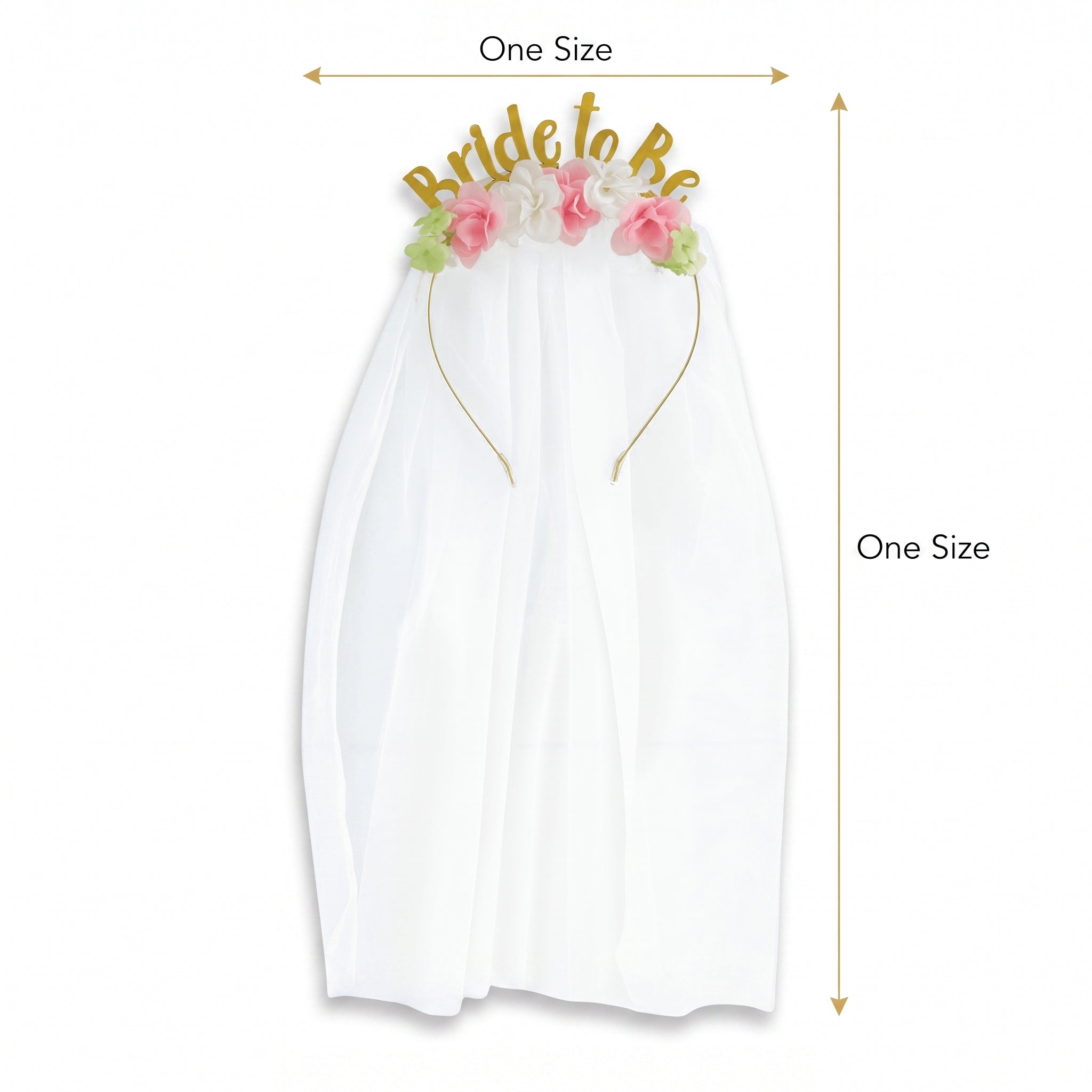 Bride-To-Be Floral Headband with Veil