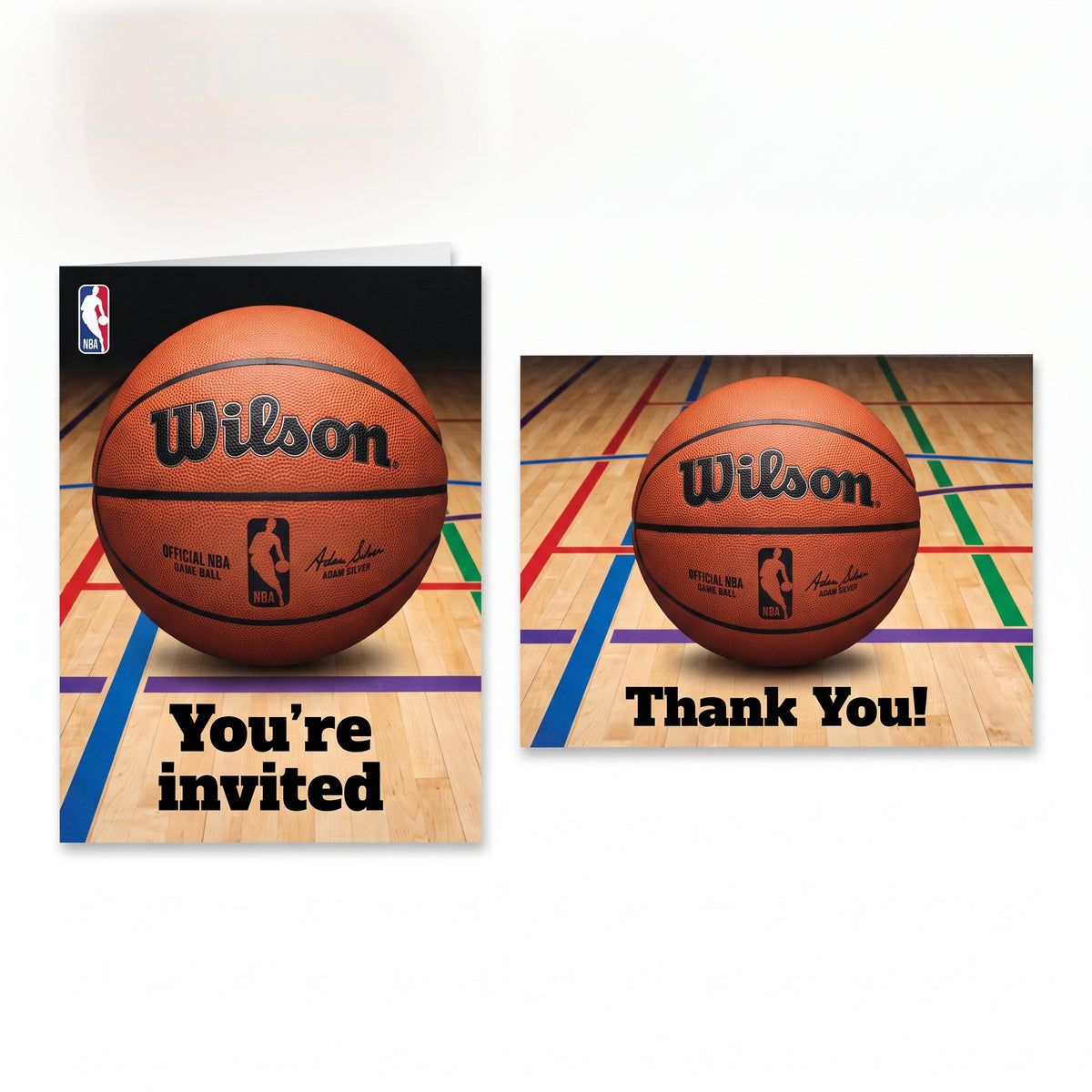 Wilson NBA Basketball Party Invitations & Thank You Notes Set