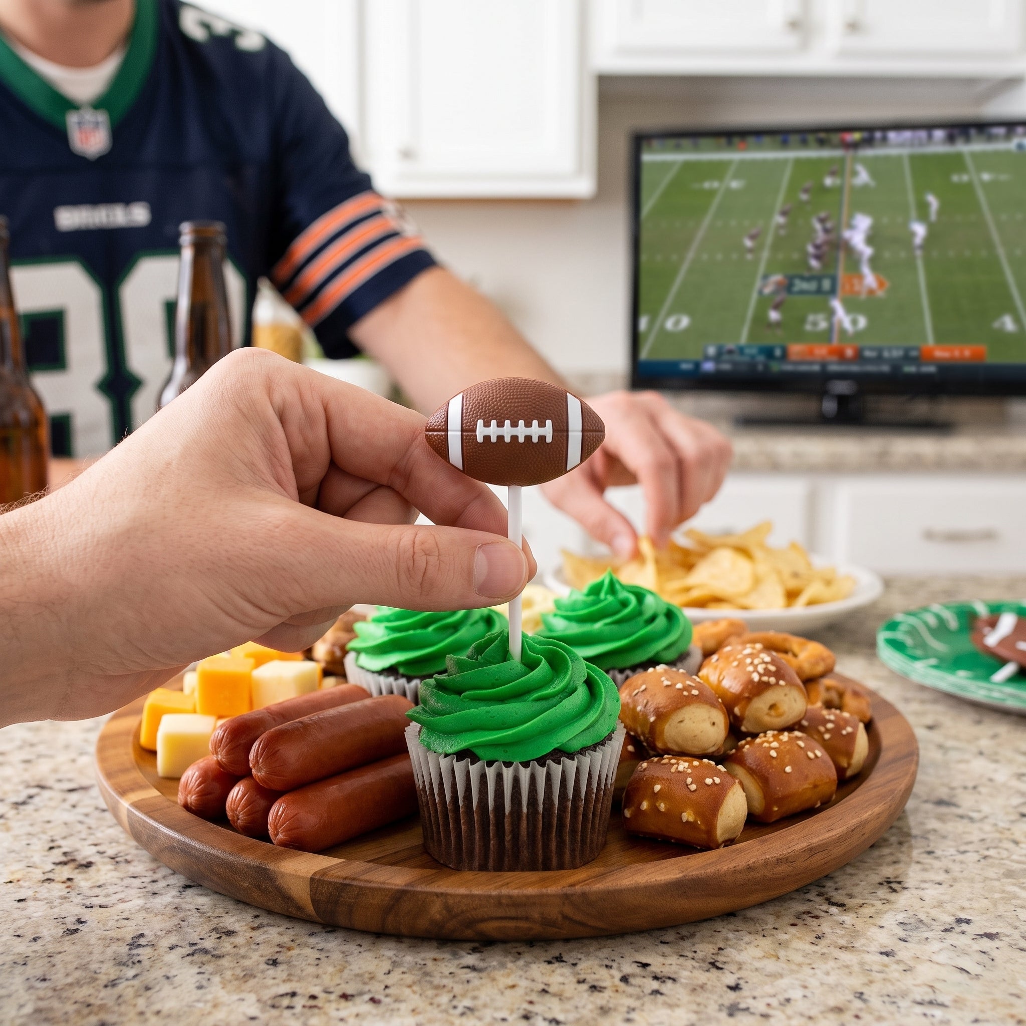 Football Party Picks - 3" Sports-Themed Food Accessories