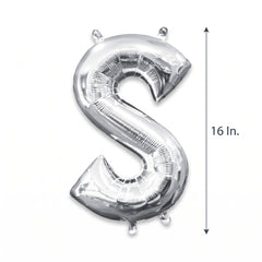 Silver Foil Letter "S" Balloon - Air Filled