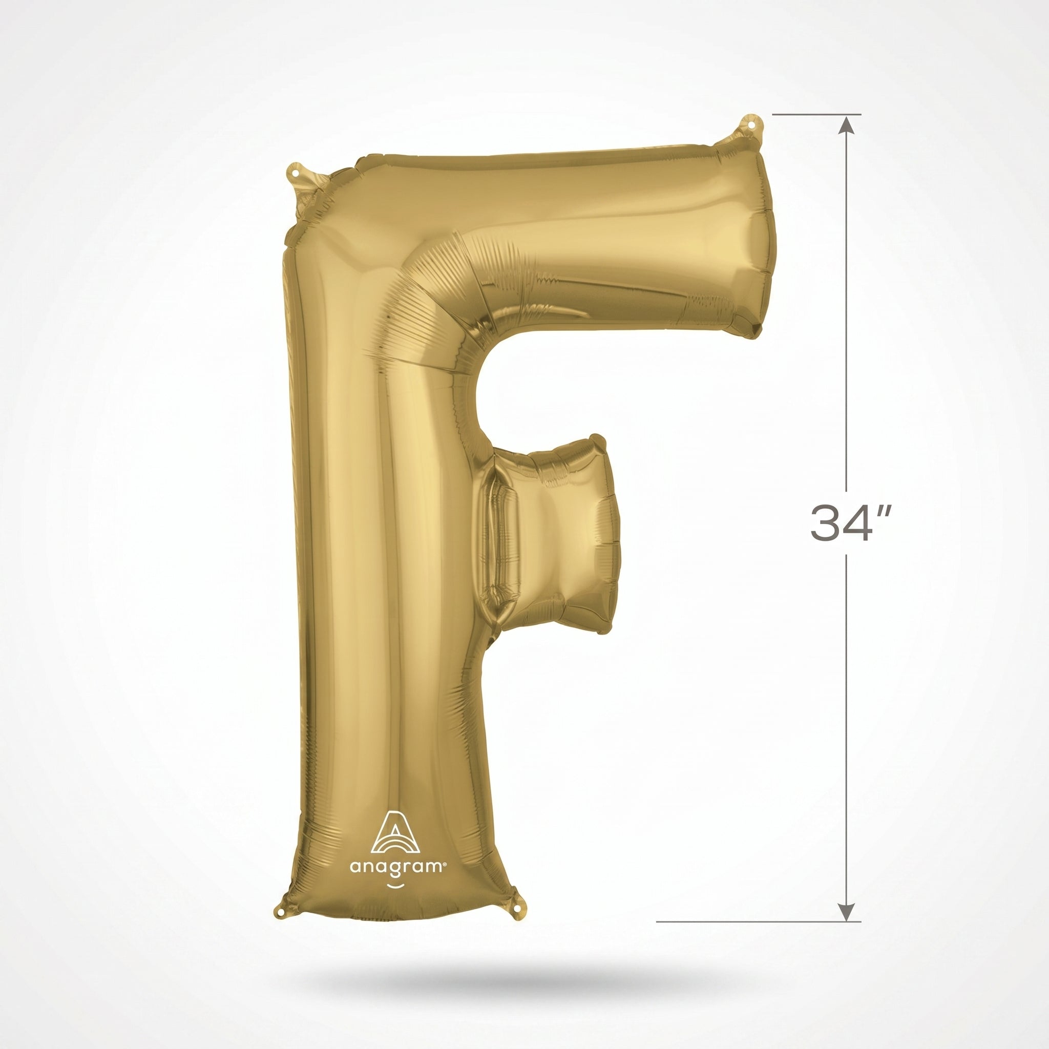 Gold Foil Letter F Balloon - Metallic Mylar Party Decoration