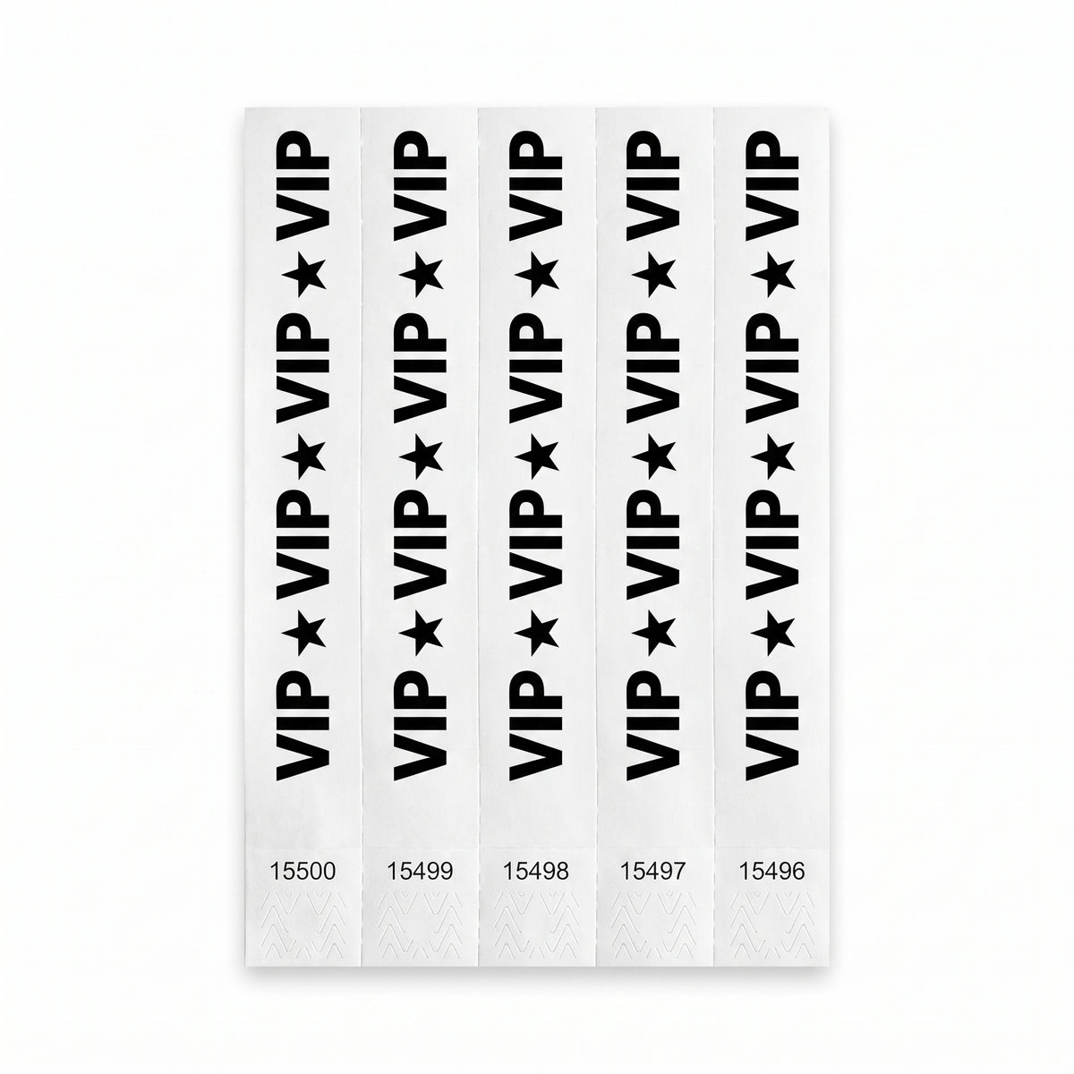 VIP Star White Waterproof Wristbands - 500 Pack