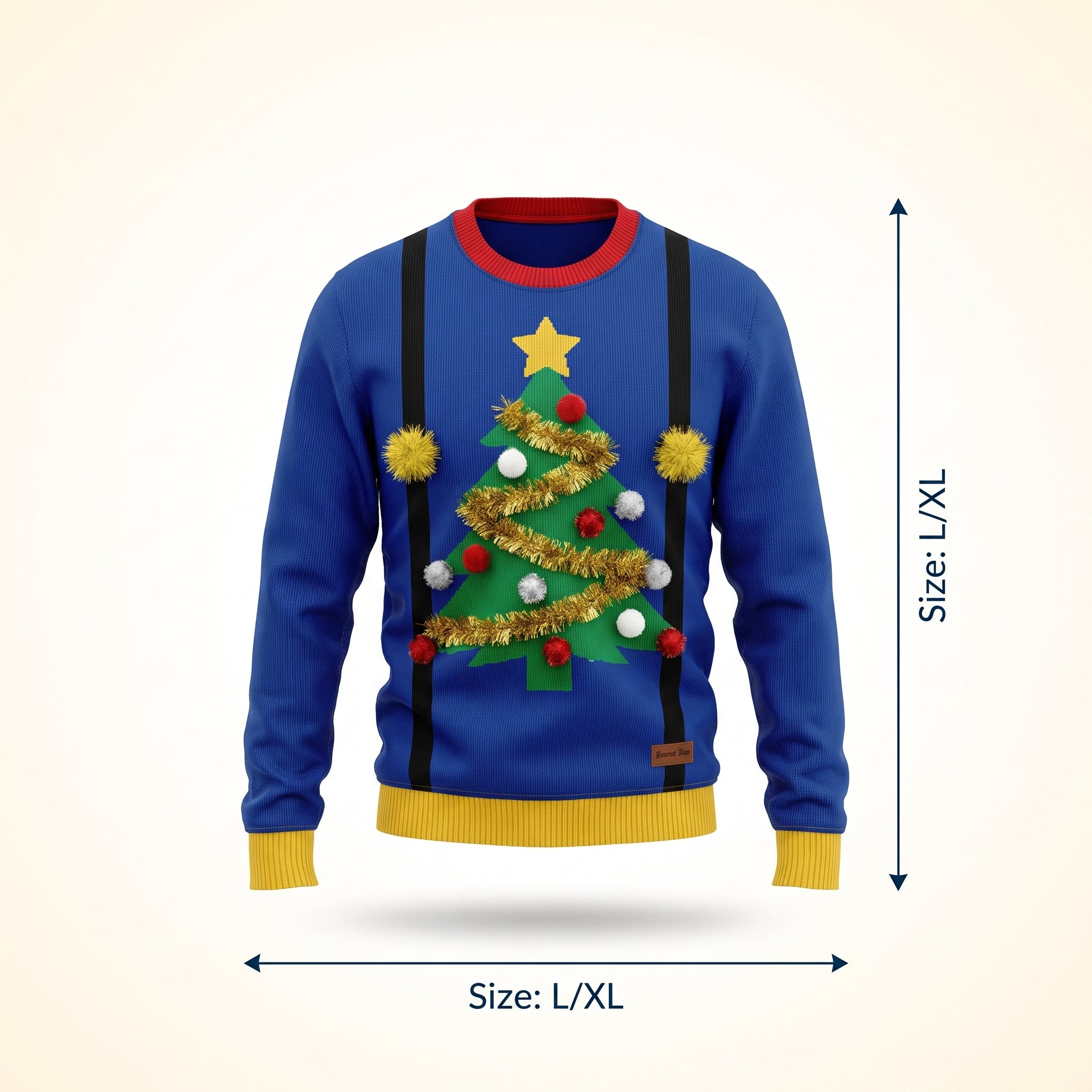 Men's Ugly Christmas Tree Sweater - Blue, L/XL