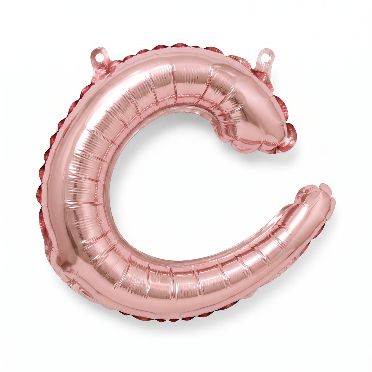 Rose Gold Foil Script Letter 'C' Balloon - 8-Inch Air-Filled Decoration