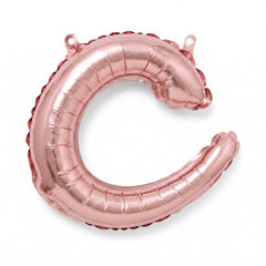 Rose Gold Foil Script Letter 'C' Balloon - 8-Inch Air-Filled Decoration