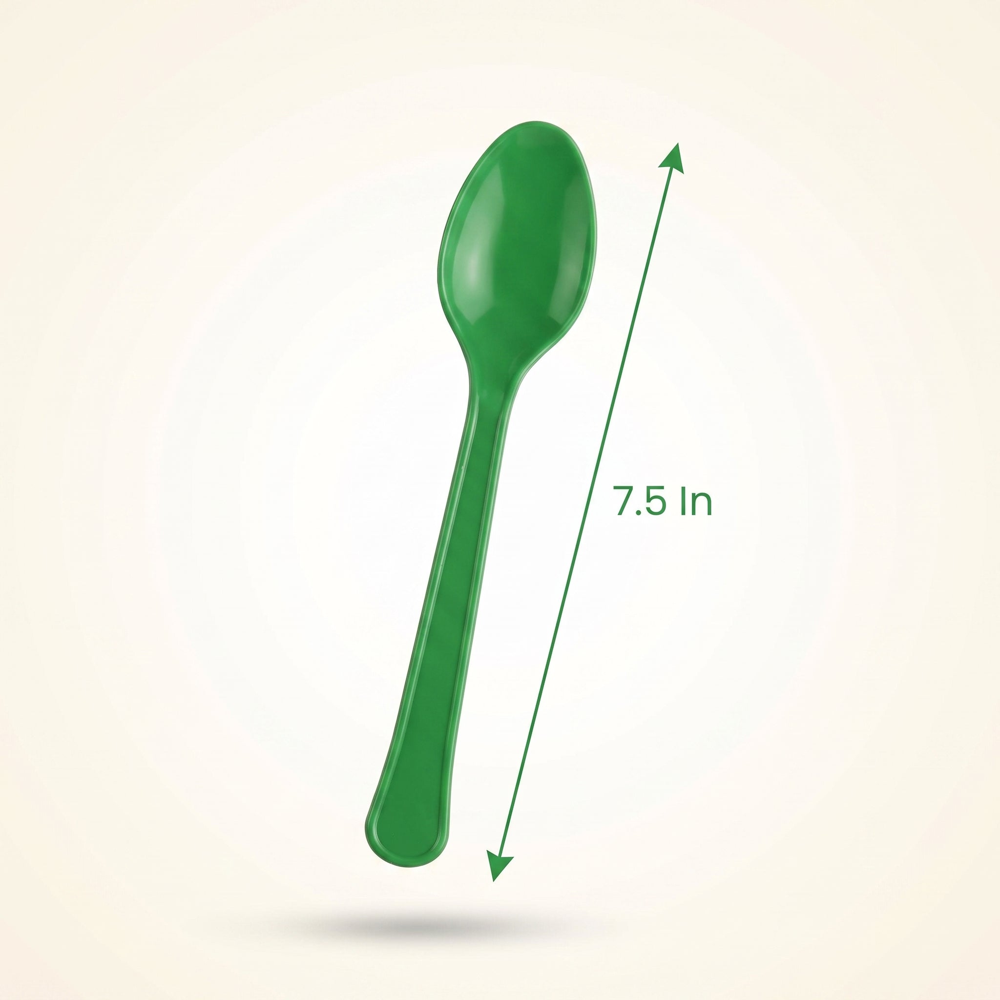 Festive Green Plastic Spoons - Solid Colors Collection - 7.5 in.