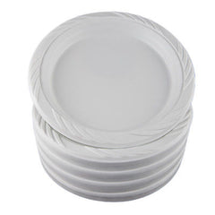 9 In. White Plastic Plates | 100 Count